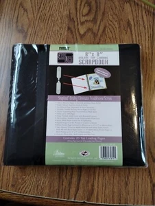 Pioneer 8"X8" Deluxe Top Loading Black Scrapbook 20 Pages Ribbon Detail - Picture 1 of 10