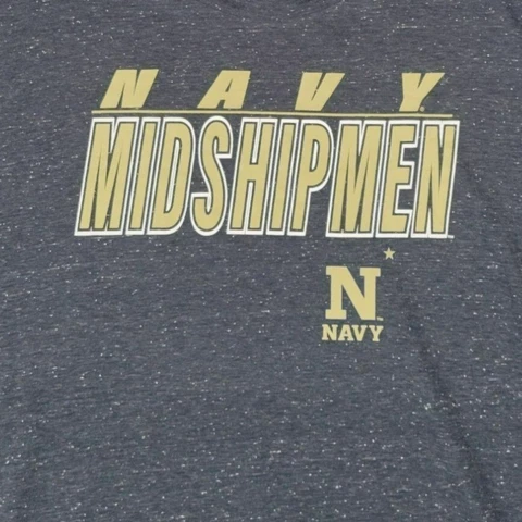 Concepts Navy Midshipmen Shirt Adult XXL Gray With Specks Long Sleeve Sports Fan Cover