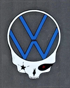 Vintage Grateful Dead Decal - Skull & Skeleton Car Window Sticker w Star EYE - Picture 1 of 1