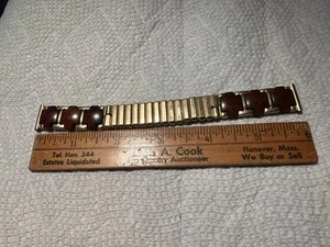 Wunderschönes Vintage Herrenuhr Armband Gold & Holz Kestenmade Woodland 3/8” Twist Flex - Bild 1 von 9