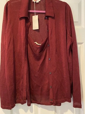 NWT 2 Piece Boden Burgundy Twin Set 16/18/XL/XXL - Image 1 of 3