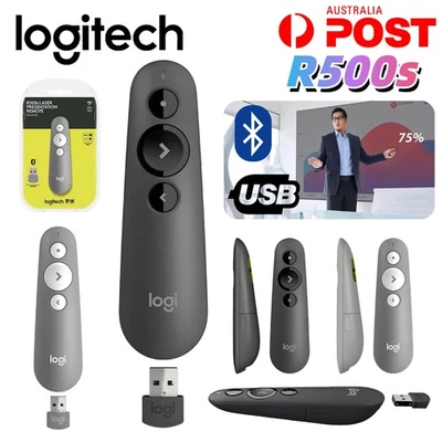 LOGITECH Wireless Presenter R500s Laser Pointer Clicker Presentation PPT Pen AU - Image 1 of 4