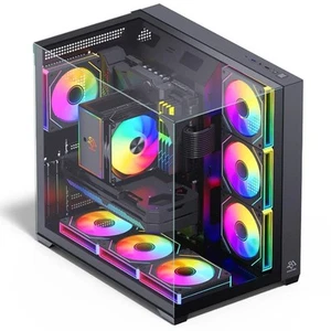 Snowman Atx Gaming PC Case 7 Fans 3 Side Tempered Glass / Back USB Port CS015PRO - Picture 1 of 9