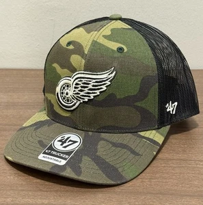 Gorra de camionero de malla ajustable con cierre a presión marca Detroit Red Wings 47 NUEVA - Imagen 1 de 5