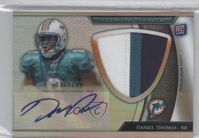 2011 Topps Platinum Refractor Rookie /199 Daniel Thomas RPA Jumbo Patch Auto RC - Image 1 of 2
