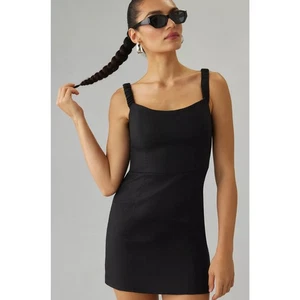 NWT Reformation Sawyer Linen Black Mini Dress - Size 4 - Picture 1 of 5