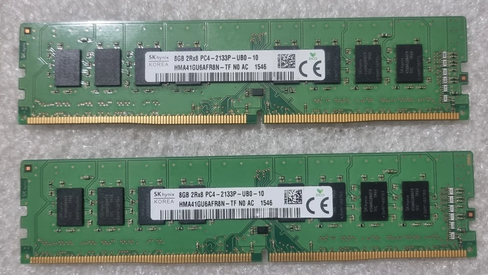 SK Hynix 16GB HMA41GU6AFR8N-TF 2x8GB PC4-17000 2133MHz UDIMM Memory Ram DDR4 Pc - Image 1 of 1