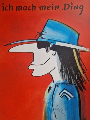 XL original Siebdruck Udo Lindenberg " Ich mach mein Ding " handsigniert NEU - Bild 1 von 2