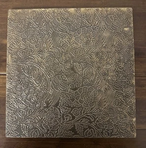 Set of 2 Brass Metal Sheet embossed Placemats/ Large Coasters, Hand crafted - Picture 1 of 3
