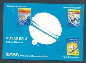 D446136 USA Space Card NASA Voyager 2 Saturn Mission 1981 - Picture 1 of 1