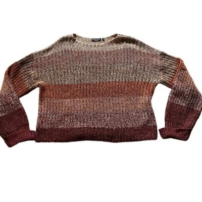 Suéter Brave Soul Tono Tierra Tejido Recortado Para Mujer/Adolescente S/M Tejido Cuello Barco Foto 1 de 4