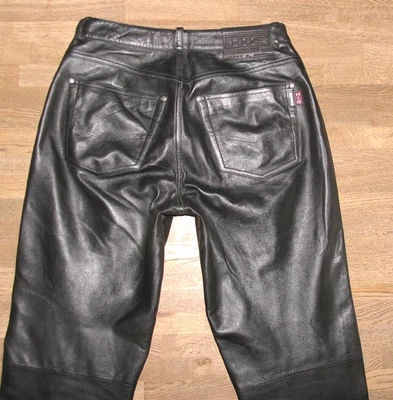 Largo - H. I. S - Vaqueros de Cuero/Pantalones Cuero Piel Napa en Negro W31/L36 - Imagen 1 de 4