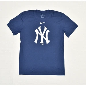 Nike Dri Fit Herren T-Shirt Kurzarm Polyester Blau Größe S NY Yankess MLB - Bild 1 von 8