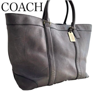 COACH Bleecker Weekender Tote Bag 71068 Pebbled Leather Gray H35cm W48cm G21cm - Picture 1 of 10