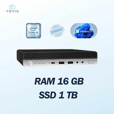 PC DESKTOP HP 800 G4 MINI INTEL I5 RAM 16GB SSD 1TB WIN 11 PRO RICONDIZIONATO - Immagine 1 di 4