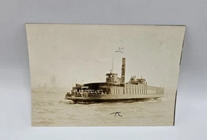 1920’s Sepia 5 x7” Photo - New York Central Auto Ferry Ship Passenger - Buffalo - Bild 1 von 5