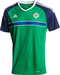 NORTHERN IRELAND 2016/17 HOME (M & L) ADIDAS GREEN FOOTBALL SHIRT SOCCER JERSEY. - Picture 1 of 5