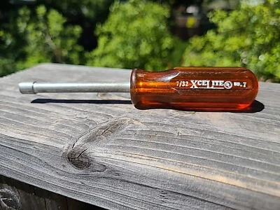 Vintage XCELITE Hollow Shaft Nut Driver 7/16" SAE No. 7 Yellow/orange - Image 1 of 3