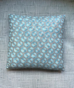 Fortuny Venezia FAVO Emerald & Gold Small Cushion with Insert, 9" Square Pillow - Picture 1 of 6