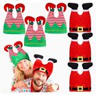 6 Pack Christmas Santa Pants & Elves Pants Hats for Funny and Festive Holiday