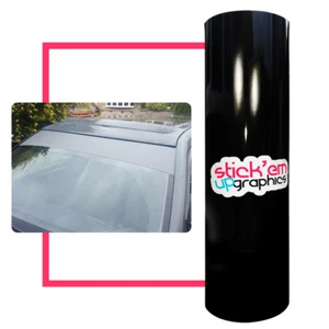 Gloss Black Car Sun Strip 300mm x 1600mm Windscreen Sport Sunstrip - Picture 1 of 1