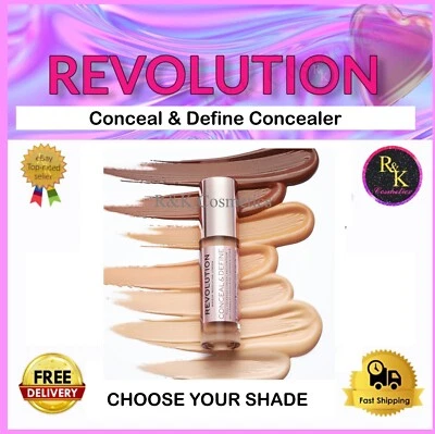 MAKEUP REVOLUTION Revolution Conceal & Define Full Coverage Concealer & Contour Choose Your Shade