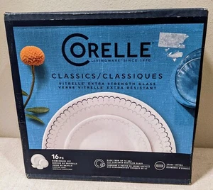 Corelle 16pc Vitrelle Caspian Lace Dinnerware Set *Open Box* Brand New - Picture 1 of 3