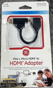 GE HDMI Adapter Mini + Micro Connect Mobile Devices to HDTV Model 26474 PC MAC - Picture 1 of 8