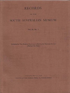 Records of the South Australian Museum Volume IX No 1 1948 Natural History - Picture 1 of 3