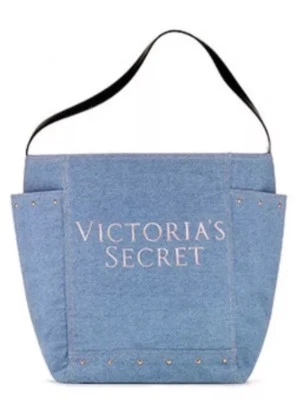 VICTORIA'S SECRET 2018 DENIM SHOULDER BAG TOTE CARRYALL NEW NWT  - Image 1 of 2