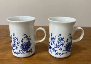 2 Churchill Blue Nordic Onion Coffee Mugs Made In England - 250ml - Picture 1 of 5