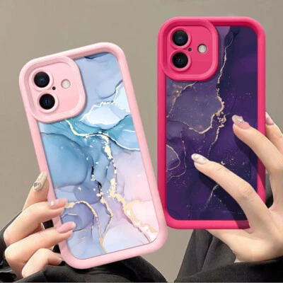 Marble Shockproof Phone Cover For iPhone 16 15 14 13 Pro Max 12 11 XR 7 TPU Case - Image 1 of 4