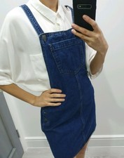 topshop denim dungaree dress