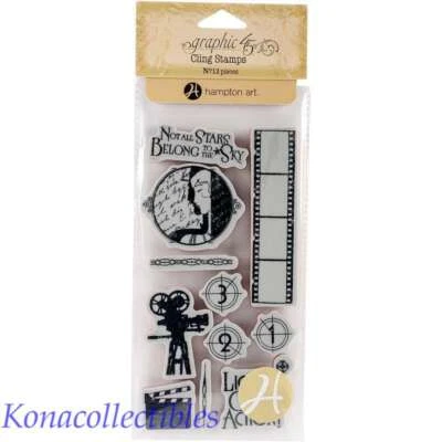 Juego de estampillas gráficas 45 VINTAGE HOLLYWOOD #1 ¡Nuevo! Art Deco Foto 1 de 2