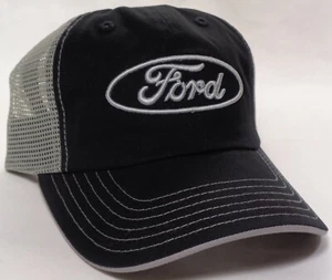 Gorra de sombrero con licencia Ford Oval Grey Mesh Black CF - Imagen 1 de 2