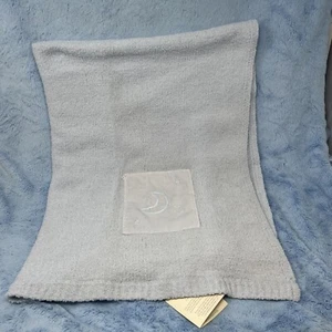 Manta de bebé Pottery Barn Kids azul tejido chenilla con parche Luna y estrellas 2010 - Imagen 1 de 4