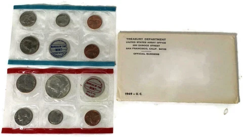 1969 US MINT SET MINT SEALED! Cover