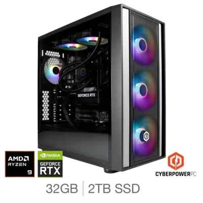 CyberPower, AMD Ryzen 9, 32GB RAM, 2TB SSD, NVIDIA GeForce RTX 5090, Gaming PC - Image 1 of 4