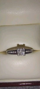 Princess Cut Platinum Engagement Ring - 0.25ct Diamond - Picture 1 of 7