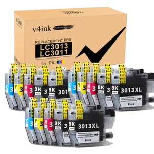 Cartucho de tinta V4ink 15PK LC-3013 LC3011 para Brother MFC-J491DW MFC-J497DW J895DW - Imagen 1 de 5