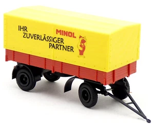 Busch 53358 - IFA HL 80 Anhänger Pritsche Plane MINOL DDR Modell - 1:87 H0 - Picture 1 of 3