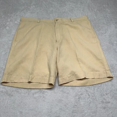 Berle Shorts Mens 40 Yellow Beige Flat Front Linen Blend Preppy Casual Golf - Image 1 of 4