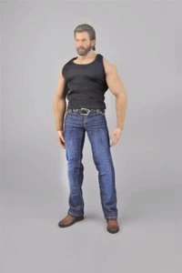 1/6 Male Black Tank Top Jeans Boots Set For 12" PHICEN M34 Muscular Figure Body - Picture 1 of 3