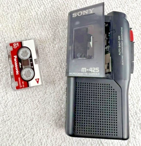 Sony M-425 Microcassette-Corder Voice Recorder Powers On Needs Belt For Parts - Picture 1 of 9
