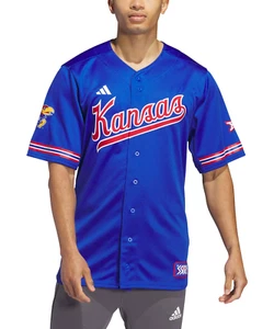 Camiseta deportiva de béisbol retro inversa azul para hombre Adidas Kansas Jayhawks - mediana - Imagen 1 de 5