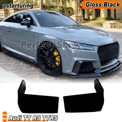 Parachoques delantero negro brillante apto para Audi TT RS TTRS 2016-2018 aletas canards divisor Foto 1 de 4