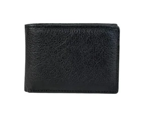 Genuine Leather RFID Protected Men's Wallet AT06 Black - Picture 1 of 8