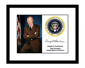 Dwight D Eisenhower 8x10 signed Fotodruck handsigniert Präsidentensiegel WW2 - Bild 1 von 2