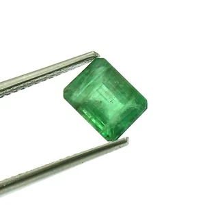 Certified AAA Quality Natural Zambian Emerald Loose Emerald Cut Gemstone 1.65 Ct - Picture 1 of 8