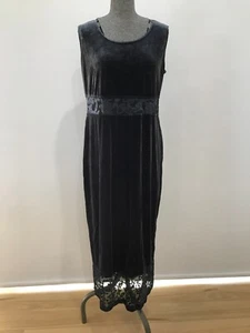 90s y2k Dressing Clio USA velvet lace insert long dress M 12 14 AU Whimsigoth - Picture 1 of 12